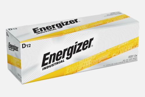 Energizer Industrial D Alkaline Batteries (EN95, LR20) (12 Pack)