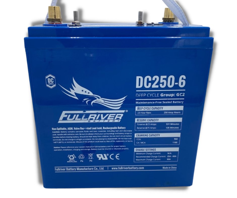 6v 250Ah Fullriver Battery AGM Deep Cycle DC250-6 - Battery World