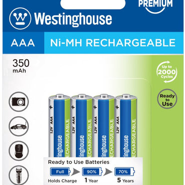 AAA Ni-Mh Rechargeable Batteries Pack of 4