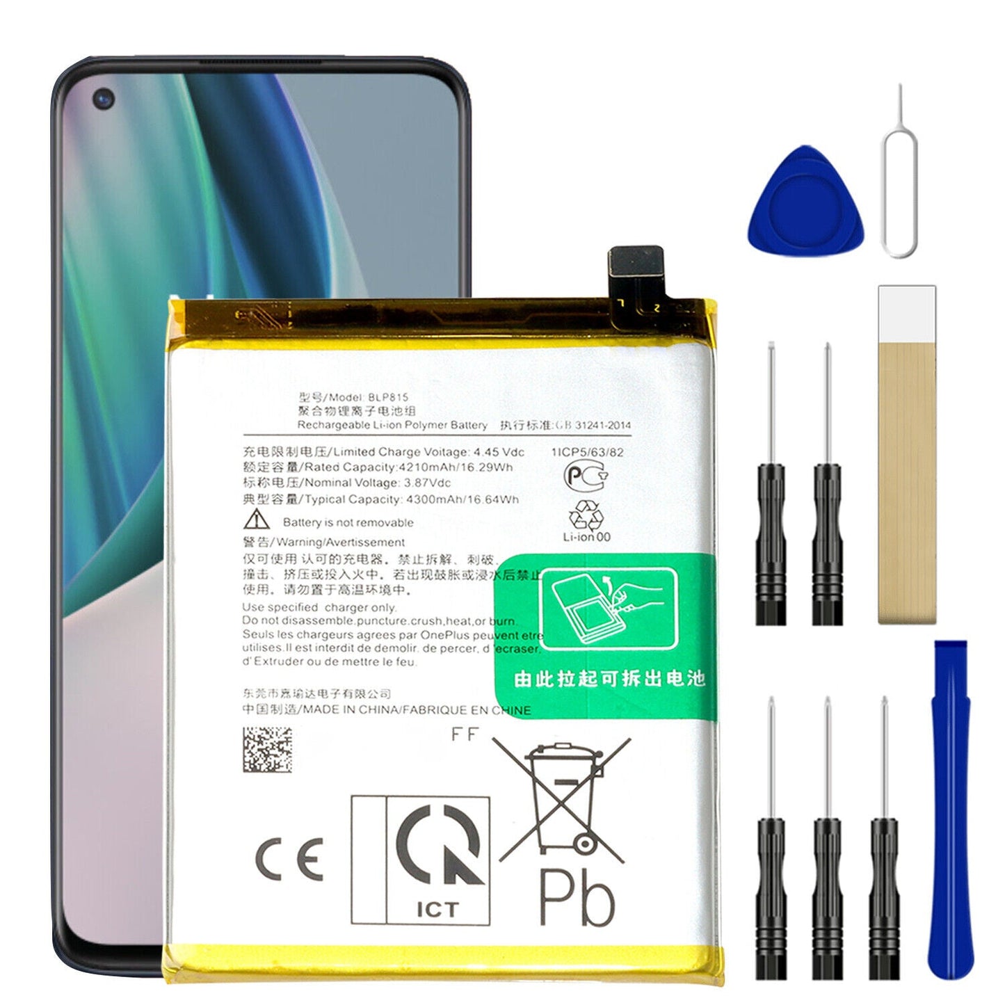Battery for OnePlus Nord N10 5G BE2029 BLP815 with Tools