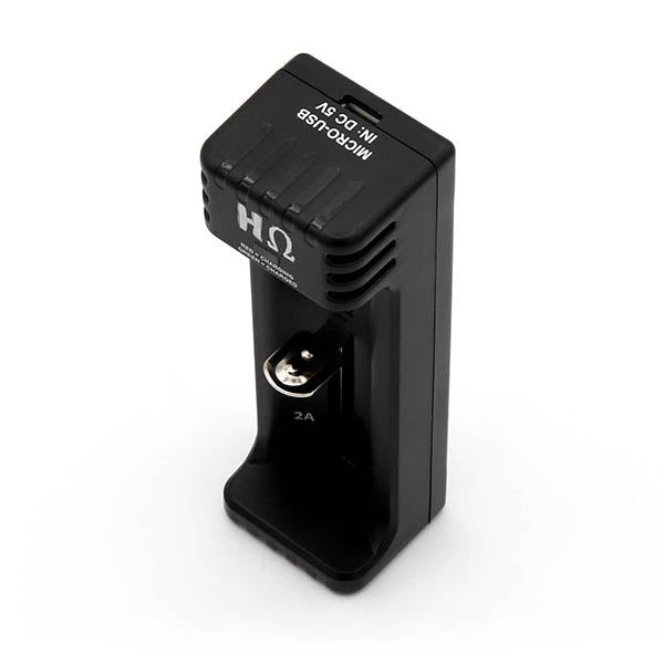 Hohm Battery Charger - 1 Slot Universal Battery Charger for 18650, 26650, 22650, 21700, 20700, and more - Battery World