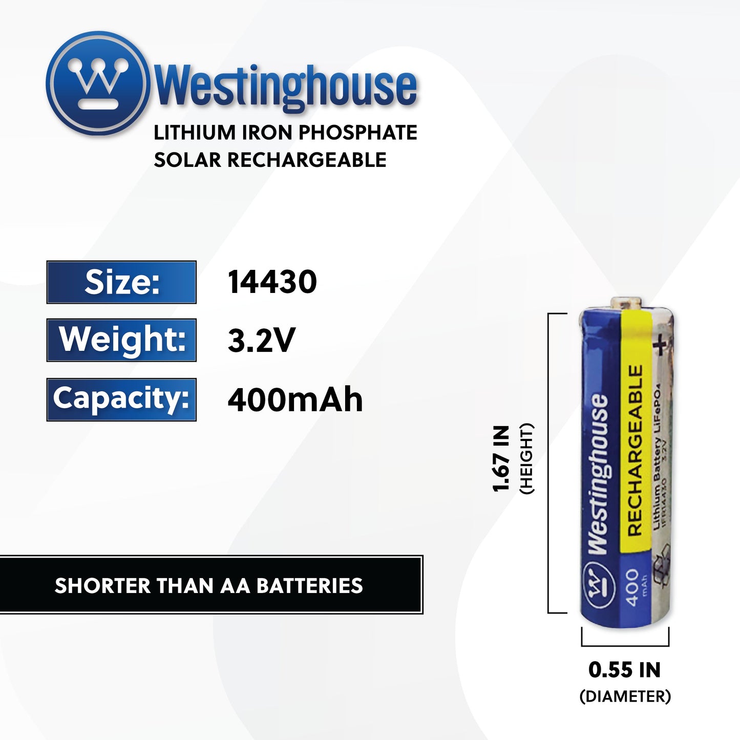 IFR14430 Batteries 3.2v Rechargeable Battery 8 pack - Battery World