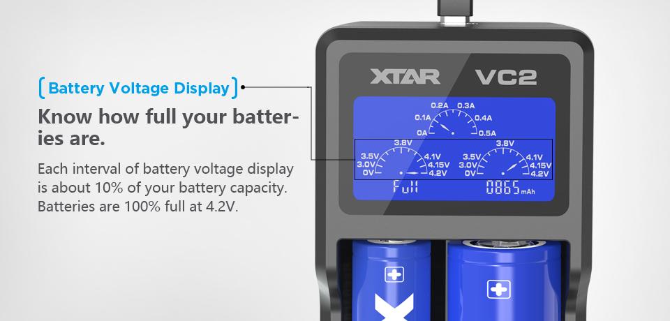 Xtar Vc2 2 Slot Digital Battery Charger