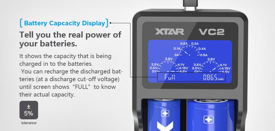 Xtar Vc2 2 Slot Digital Battery Charger