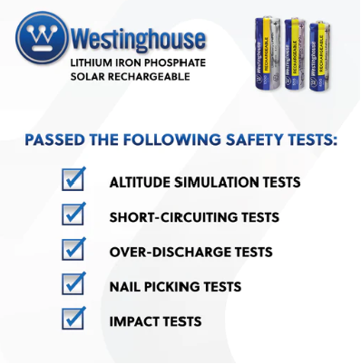 14500 Rechargeable Batteries IFR14500 4 pack Westinghouse Rechargeable AA Battery