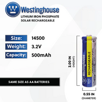 14500 Batteries 3.2v 500mah Solar Rechargeable 8pk