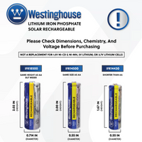 14500 Batteries 3.2v 500mah Solar Rechargeable 8pk