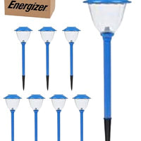 Energizer 8 Pack Solar Pathway LED Lights Outdoor-Stainless Steel 15 Lumen