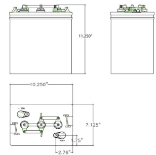 4 PC US BATTERY GC2 US2200XC2 6V 232A Deep Cycle Flooded Acid Battery size