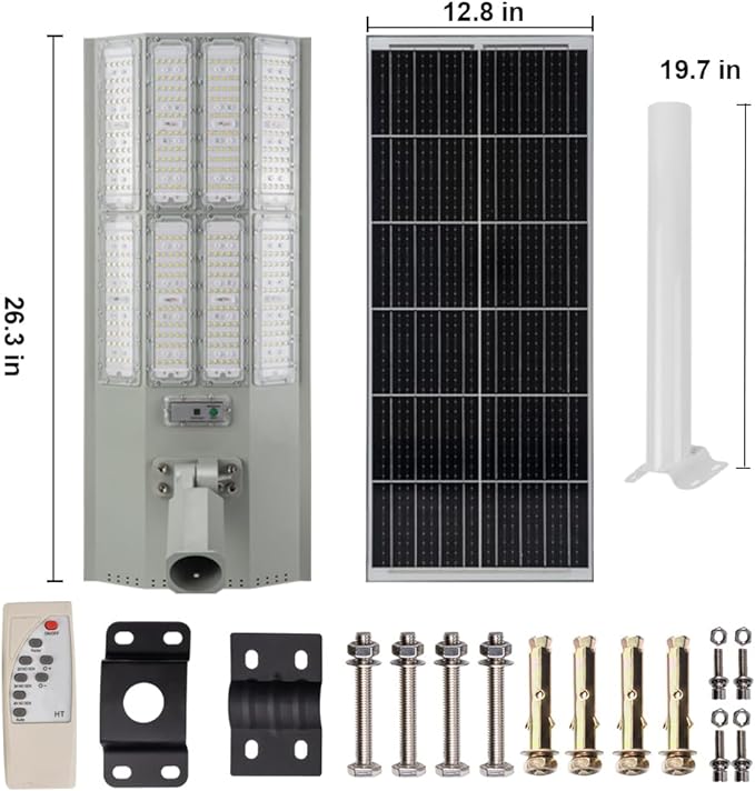 4000W Solar Street Lights Outdoor Motion Sensor, Dusk to Dawn Solar Flood Light with Remote Control, IP67 Waterproof Security Light for Parking Lot,Garden,Street,Playground