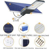 3500W Solar Street Lights Outdoor, IP67 Commercial Parking Lot Light Dusk to Dawn, 7000K Solar Security Flood Lights Solar Led Lamp with Remote Control for Basketball Court, Road, Playground