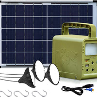 Solar Generator - Portable Power Station for Emergency ,Solar Powered Generator With Panel Including 3 Sets LED Light