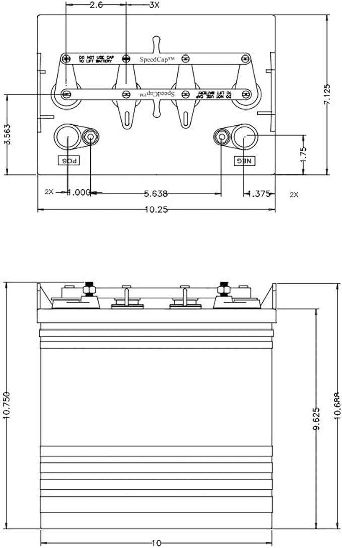 US Battery 8V 170ah Deep Cycle Golf Cart Battery US8VGC-XC2