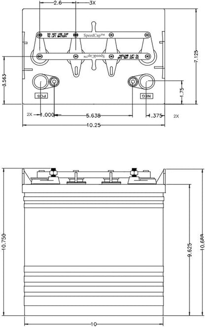 US Battery 8V 170ah Deep Cycle Golf Cart Battery US8VGC-XC2