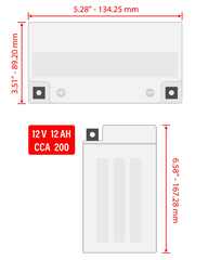 AGM Battery for Polaris Sportsman dims