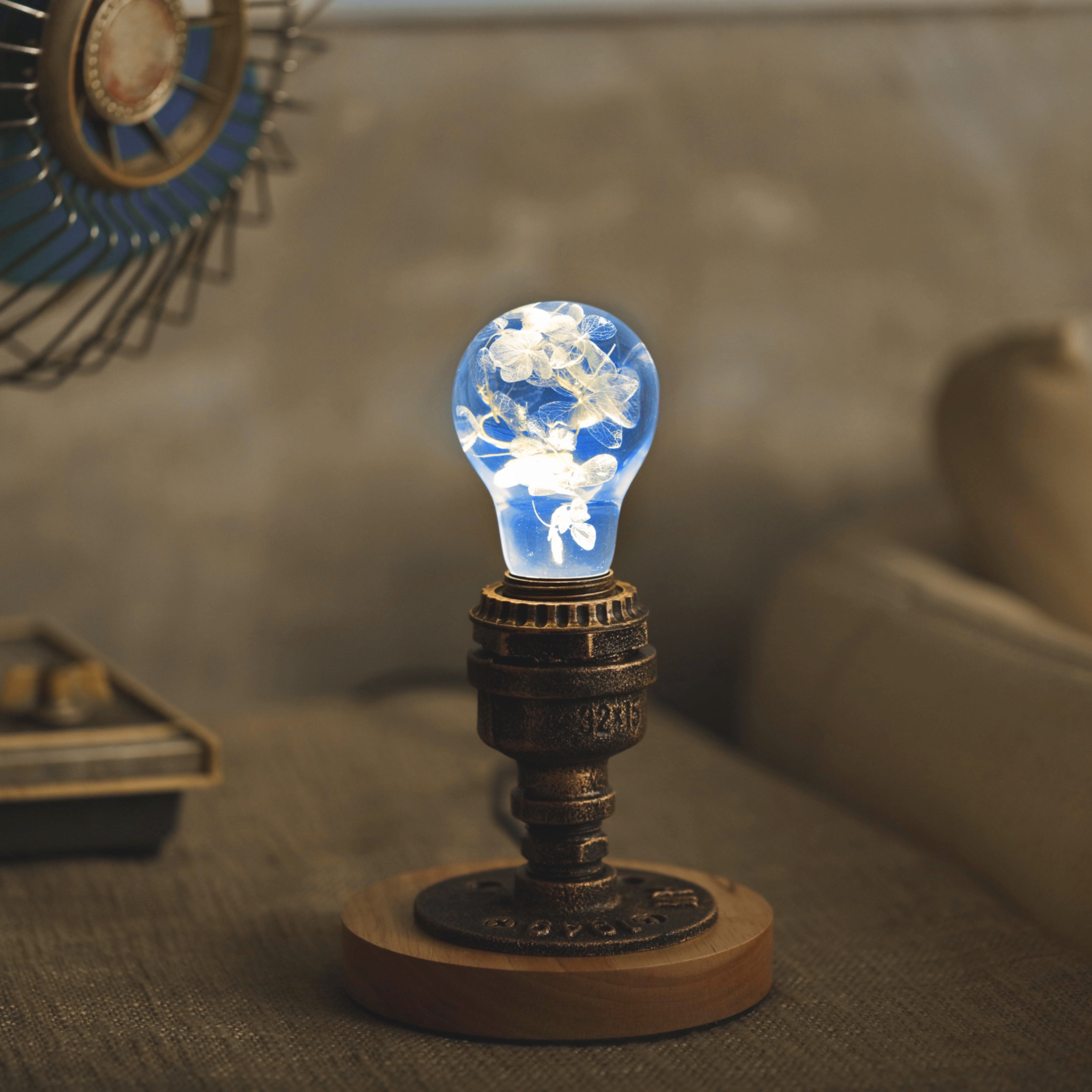 Table Lamp - Blue Hydrangea