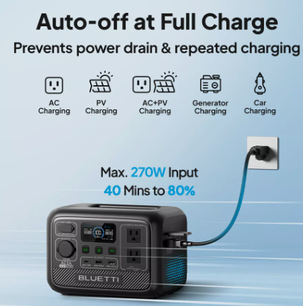 BLUETTI AC2A Portable Solar Power Station – 300W/204Wh Generator 
