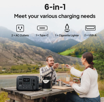 BLUETTI AC2A Portable Solar Power Station – 300W/204Wh Generator for 