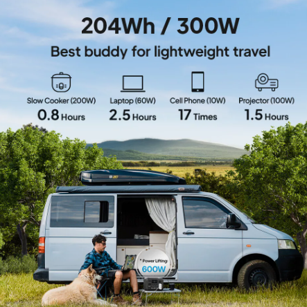 BLUETTI AC2A Portable Solar Power Station – 300W/204Wh Generator for Camping & Trave