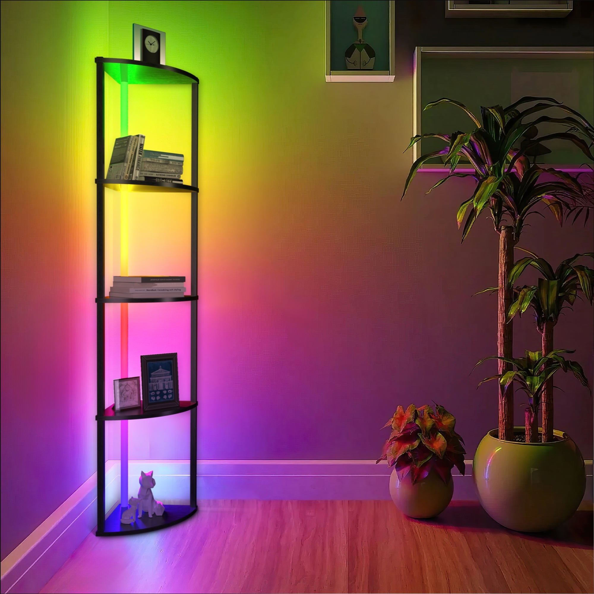 Light Up Corner Shelf Bookshelf