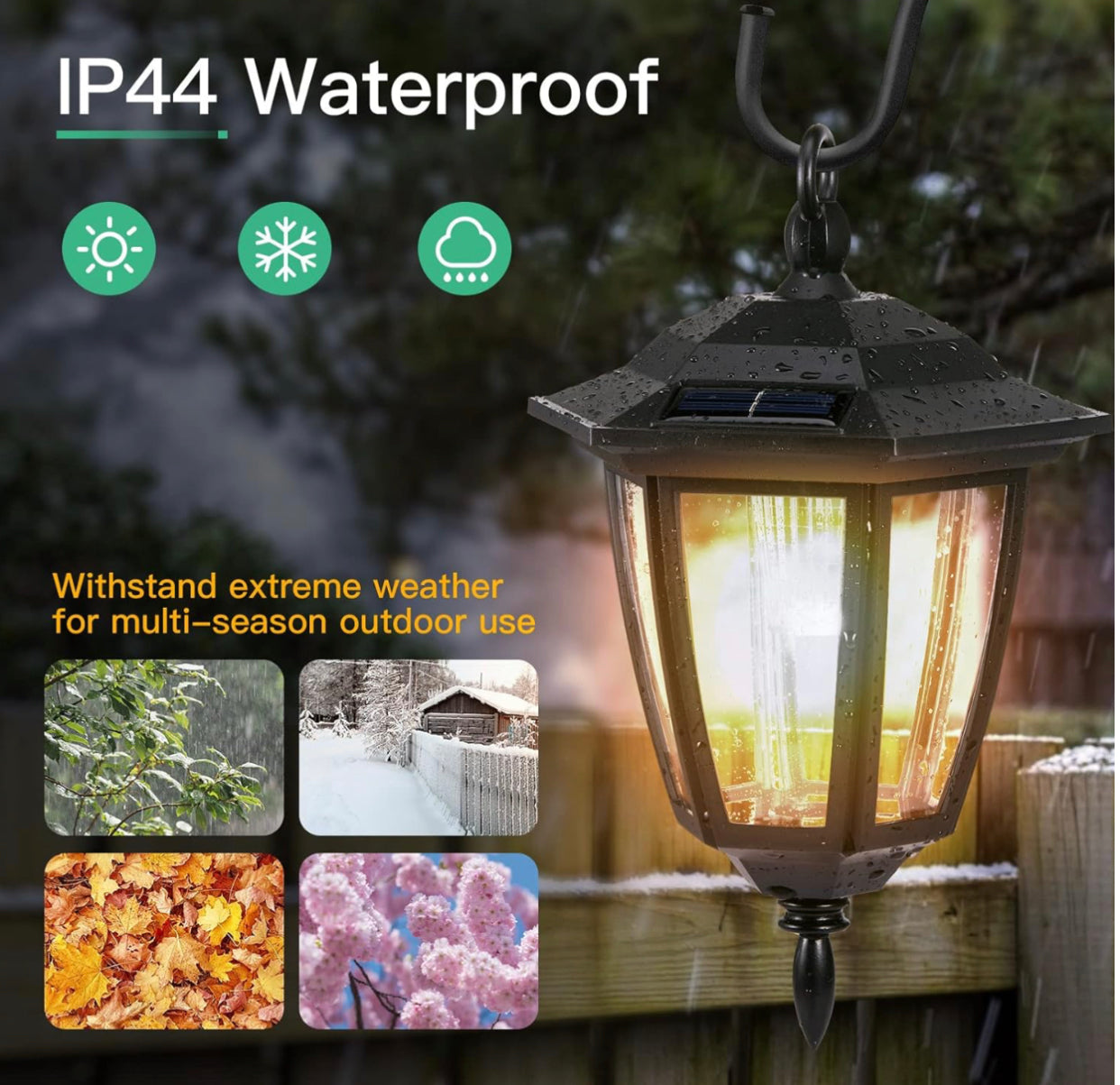 Hanging Solar Lights Dual Use Shepherd Hook Lights Outdoor Solar Coach Lights, 4 Pack