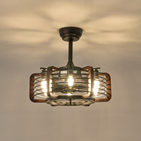 Caged Ceiling Fans with 6 LED Lights