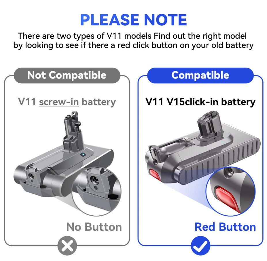 Dyson Replacement Battery V11 V15 SV15 SV16 SV22 SV29 970425-01 (Click ...