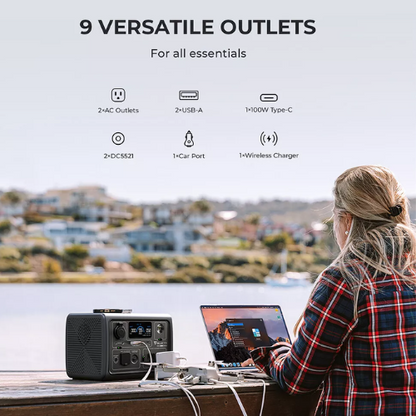 Portable Power Station LiFePO4 Battery for Camping, RV BLUETTI EB3A 600W 268Wh
