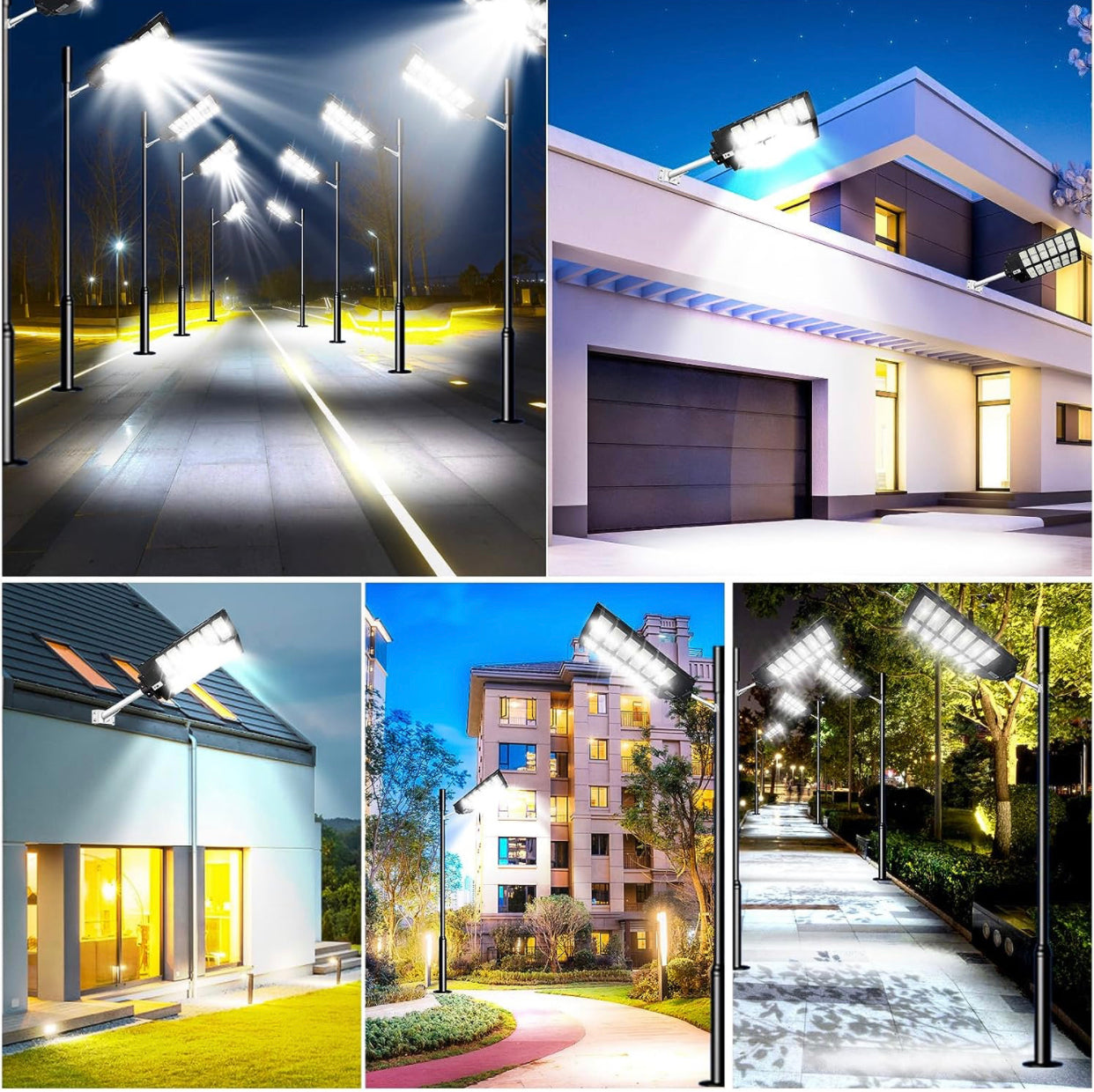 1800W LED Street Light Outdoor - 3 Color Temperature Change Solar Lights , Dusk to Dawn, Motion Sensor With Remote