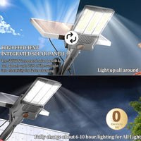 5000W Solar Street Lights Outdoor, 500000LM 6500K High Powered Commercial Parking Lot Lights Dusk to Dawn, Waterproof Solar Security Flood Lights with Remote