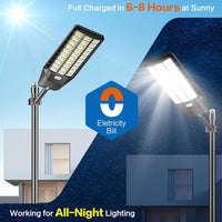 3000W Solar Street Light, 180000 Lumens Dusk to Dawn Street Lights Solar Powered Motion Sensor IP66 Waterproof