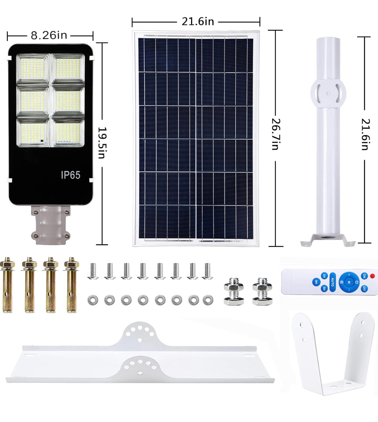 800 Watt Solar Street Lights, with Remote Control 105000LM LED Solar Outdoor Commercial Light IP67 Waterproof Dusk to Dawn Solar Light 6500K Super Bright Solar Flood Light