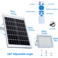 300W LED Solar Flood Lights,24000Lumens Street Flood Light Outdoor IP67 Waterproof with Remote Control