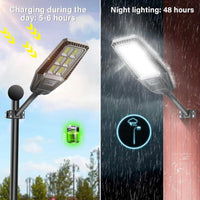 300W Solar Street Light 30000LM LED Outdoor Waterproof Dusk to Dawn for Yard Lighting IP66 6000K with Bracket and Remote Control