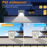 Solar Street Lights Outdoor, Cool White/Warm White Solar Street Light Dusk to Dawn/Motion Sensor, 1300LM IP65 Waterproof, Dimmable Remote Control