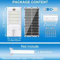 500W Solar Street Lights with Motion Sensor, 90000LM Outdoor IP65 Waterproof LED Solar Street Lamp with Remote Control