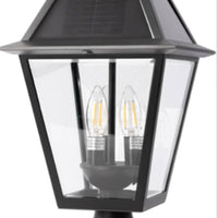 SmartYard LED Post Solar Light Outdoor,Dusk to Dawn Vintage Street Lights, 300LM, 2700K,Cast Aluminum