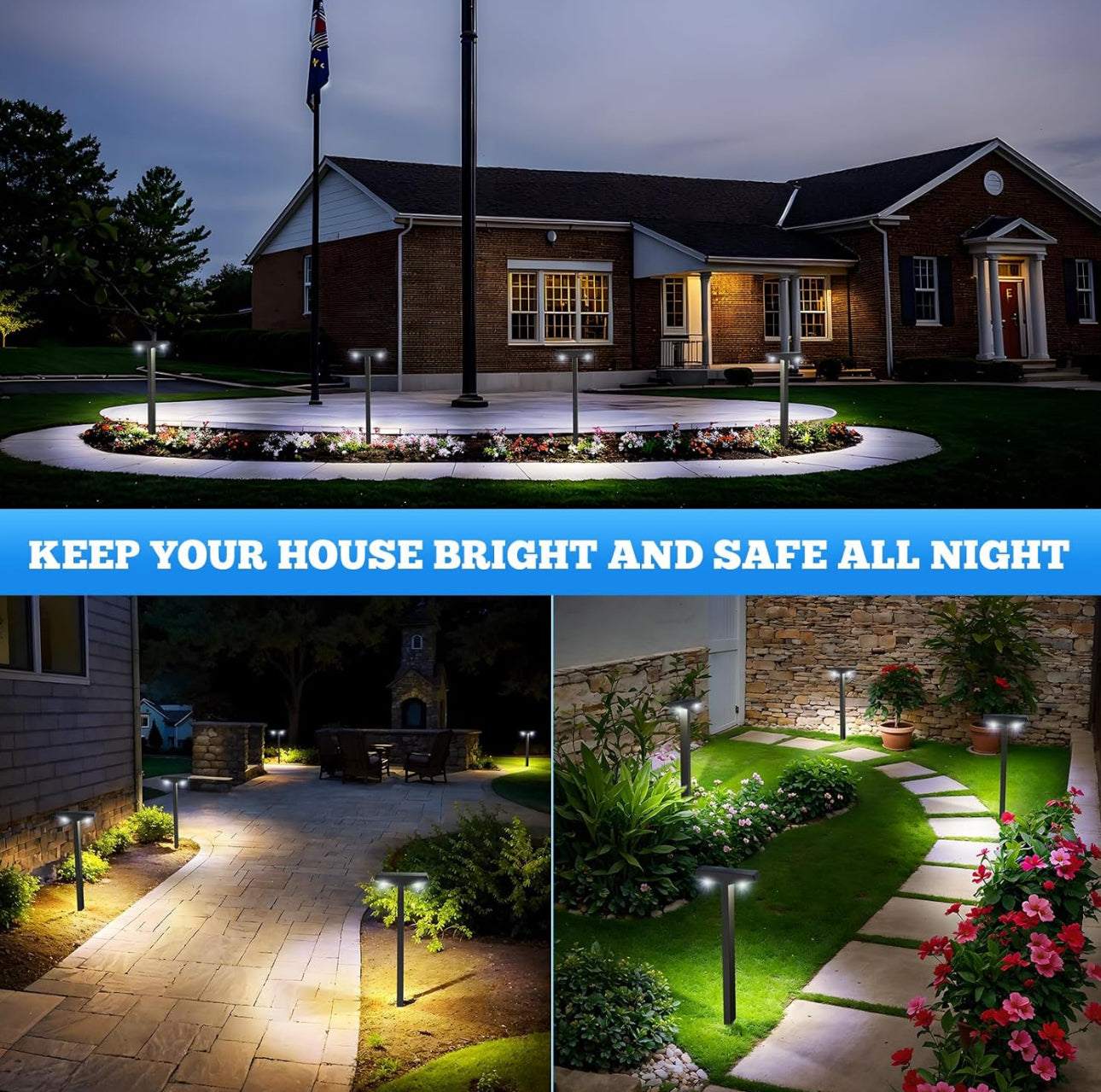 SmartYard Solar Pathway Lights, 6 Pack Solar Lights Outdoor Waterproof IP65, Modern Solar Path Lights, Outside Lights Solar Powered Landscape Lighting