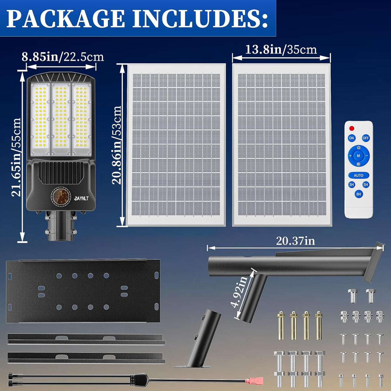 5000W Solar Street Lights Outdoor, 500000LM 6500K High Powered Commercial Parking Lot Lights Dusk to Dawn, Waterproof Solar Security Flood Lights with Remote