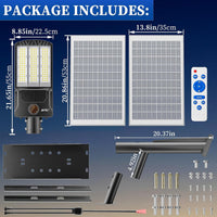 5000W Solar Street Lights Outdoor, 500000LM 6500K High Powered Commercial Parking Lot Lights Dusk to Dawn, Waterproof Solar Security Flood Lights with Remote