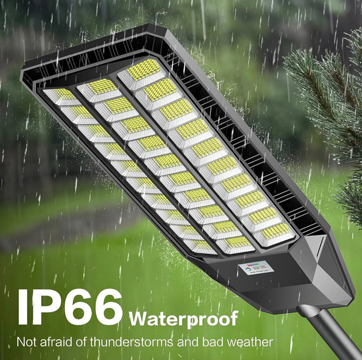 3000W Solar Street Light, 180000 Lumens Dusk to Dawn Street Lights Solar Powered Motion Sensor IP66 Waterproof