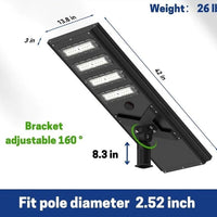 2500W Commercial Solar Power LED Parking Lot / Street/ Arena Light 160000 Lumen - (Black)