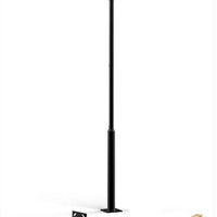 Street Light Pole 13.12ft Garden Light Pole Outdoor Heavy Metal Light Pole Field Light Pole Ranch Light Pole Black Iron Aluminum Pole with Ground Cage and Mounting Kit for Heavy Duty