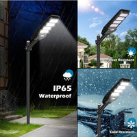 2-Pack Solar Street Lights Outdoor Waterproof, 6500K 6000LM Outdoor LED Street Light Dusk to Dawn, Motion Sensor with Remote Control