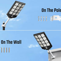 1200W LED Solar Street Light Motion Sensor, 100000LM IP65 Waterproof Solar Security Flood Lights Outdoor with Remote Control, Dusk to Dawn Solar Lights Lamp