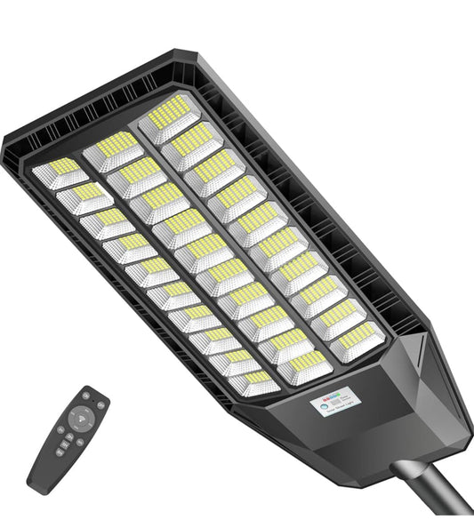 3000W Solar Street Light, 180000 Lumens Dusk to Dawn Street Lights Solar Powered Motion Sensor IP66 Waterproof