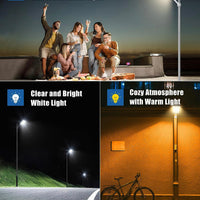 1800W LED Street Light Outdoor - 3 Color Temperature Change Solar Lights , Dusk to Dawn, Motion Sensor With Remote