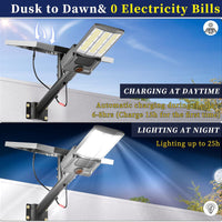 5000W Solar Street Lights Outdoor, 500000LM 6500K High Powered Commercial Parking Lot Lights Dusk to Dawn, Waterproof Solar Security Flood Lights with Remote