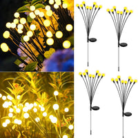 4 Pack Upgraded 8 LED Solar Powered Firefly Lights,Outdoor Waterproof Vibrant Garden Warm White