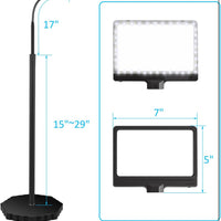 5X Magnifying Glass with 36 LED Dimmable Light and Stand, Adjustable Brightness Magnifying Floor Lamp, Gooseneck Arm Lighted Magnifier for Reading, Crafts and Close Work